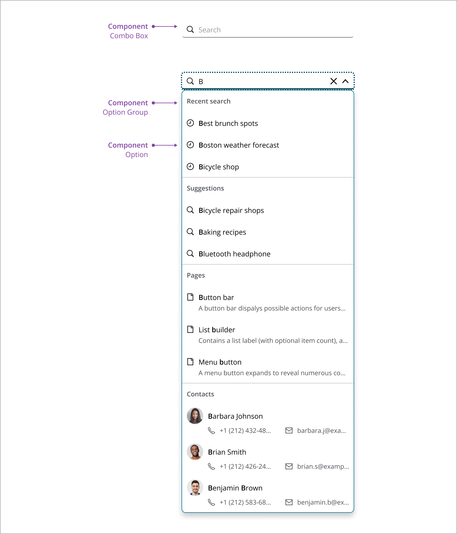 Search pattern layout